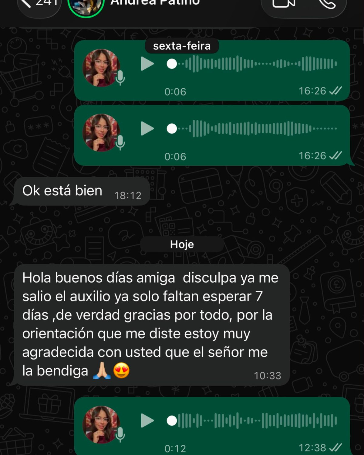 Captura real de una conversación de WhatsApp con un cliente atendido por Laleshka D’Lima